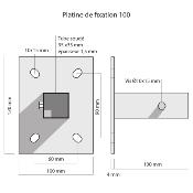 Platine de fixation L:100 mm  pour tube 30x30